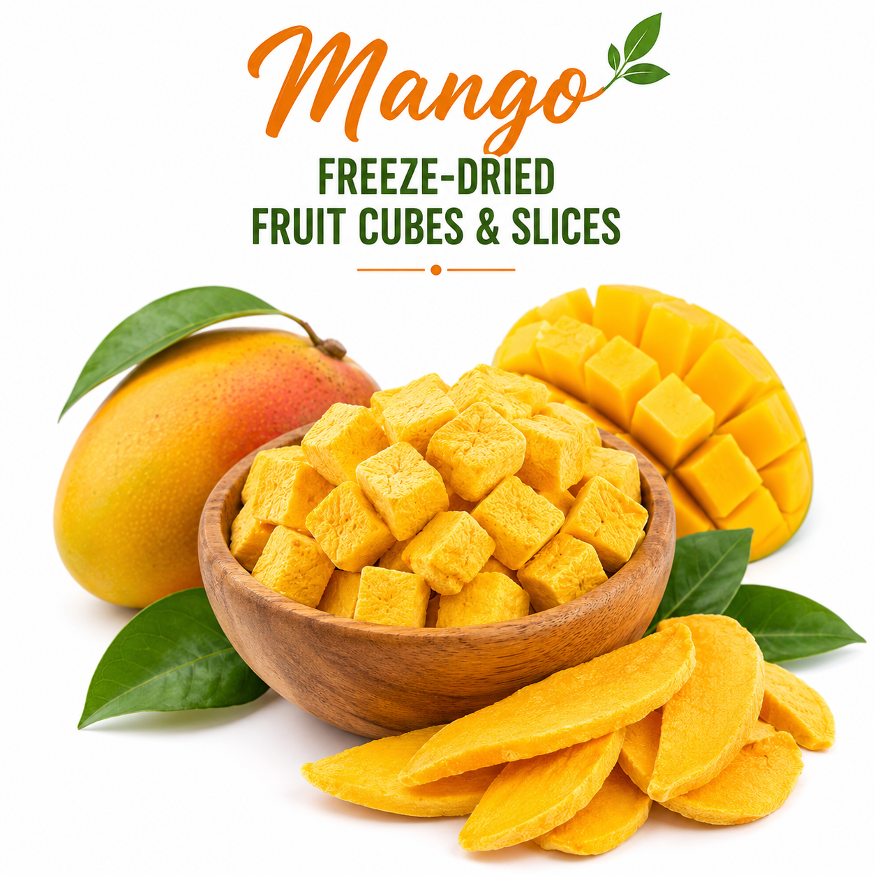 Mango — Freeze-Dried Fruit Cubes & Slices
